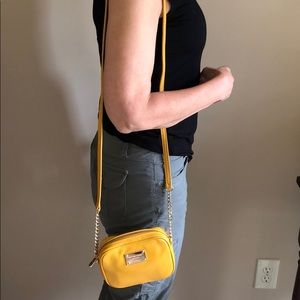 Michael Kors Yellow Ginny Camera Crossbody Bag